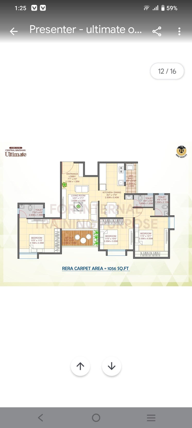 Floor Plan, oree-cloud-51 3 Bedroom 1049 Sq.Ft. Apartment In Bavdhan Pune 7834888