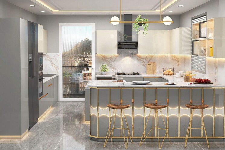 Kitchen, rohini sector 16 4 Bedroom 1500 Sq.Ft. Builder Floor In Rohini Sector 16 Delhi 7836087