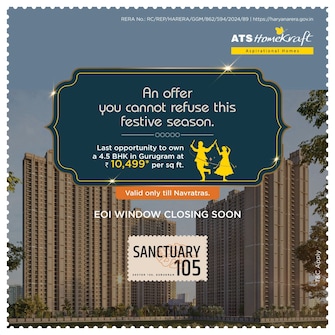 3 BHK Apartment For Resale in ATS Homekraft Sanctuary Sector 105 Gurgaon  7838929