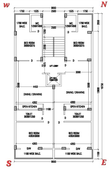 Floor Plan in 2 BHK Apartment at New Town – for Sale
