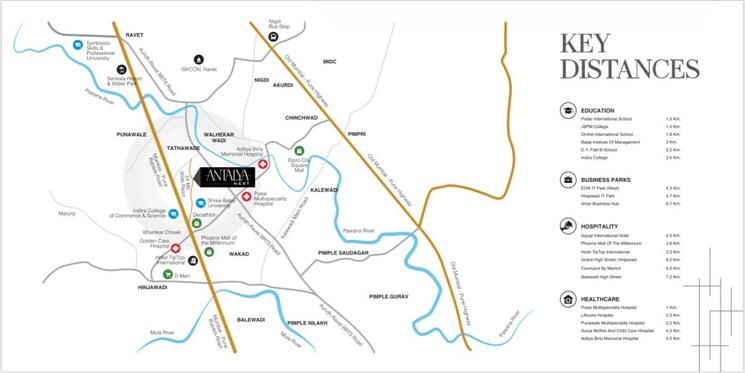 Map Location, sanil-antalya-next 4 Bedroom 1451 Sq.Ft. Apartment In Tathawade Pune 7841836