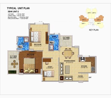 Floor Plan in 2 BHK Apartment at Zara Rossa, Sector 112 – for Sale