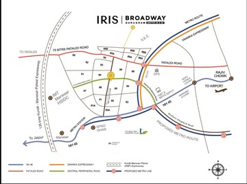  Shop – Map Location View at Trehan Iris Broadway, Sector 85 - for Sale