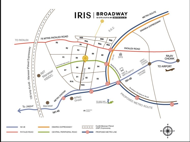 Map Location, trehan-iris-broadway Commercial Shop 103 Sq.Ft. In Sector 85 Gurgaon 7842748