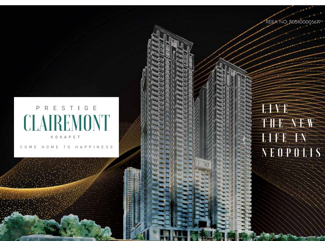 3 BHK + Pooja Room,Servant Room,Study Room Apartment For Sale in Prestige Clairemont