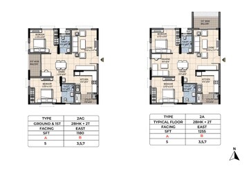 Floor Plan in 3 BHK Apartment at Ramky One Orbit, Nallagandla – for Sale