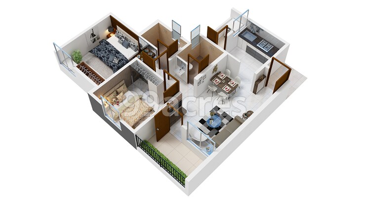 Floor Plan, sanskruti-meander 2 Bedroom 617 Sq.Ft. Apartment In Wagholi Pune 7848550