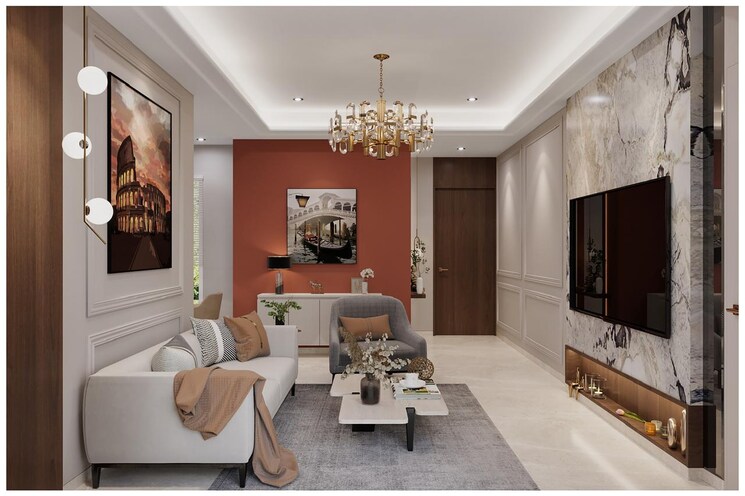 Living Room, galaxy-orizzonte 2 Bedroom 806 Sq.Ft. Apartment In Baner Pune 7849974