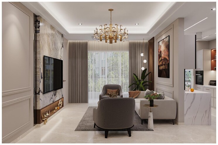 Living Room, galaxy-orizzonte 2 Bedroom 806 Sq.Ft. Apartment In Baner Pune 7849974