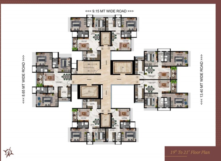 Floor Plan, jpv-pratap-adinath 2 Bedroom 746 Sq.Ft. Apartment In Borivali West Mumbai 7851803