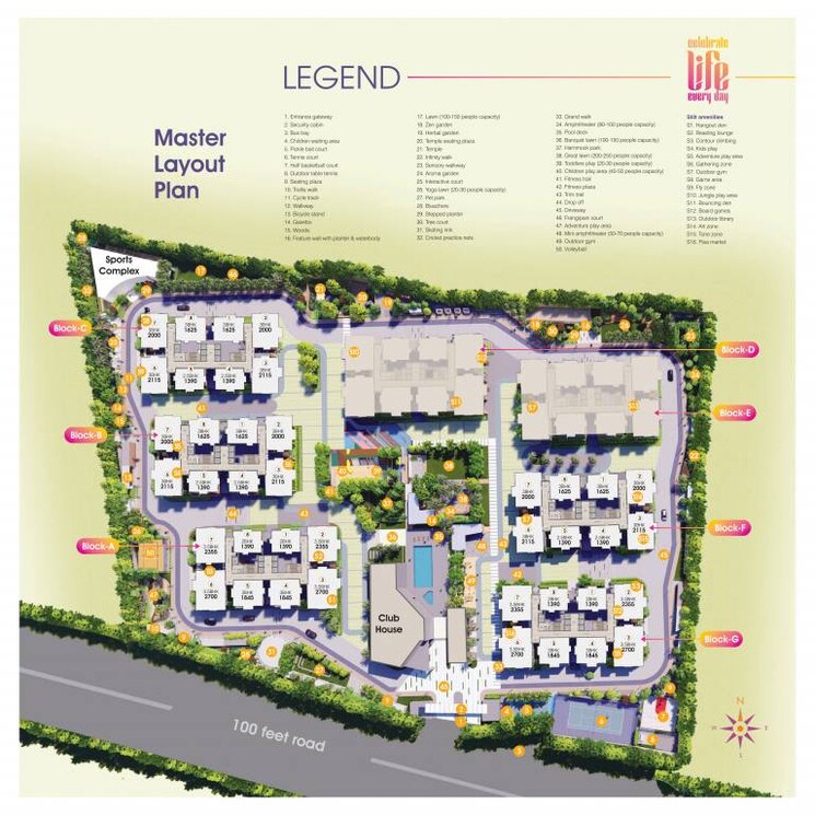 Master Plan, vision-arsha 2 Bedroom 1390 Sq.Ft. Apartment In Tellapur Hyderabad 7851838