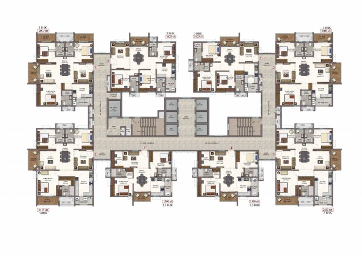 Master Plan, vision-arsha 3 Bedroom 2700 Sq.Ft. Apartment In Tellapur Hyderabad 7851941