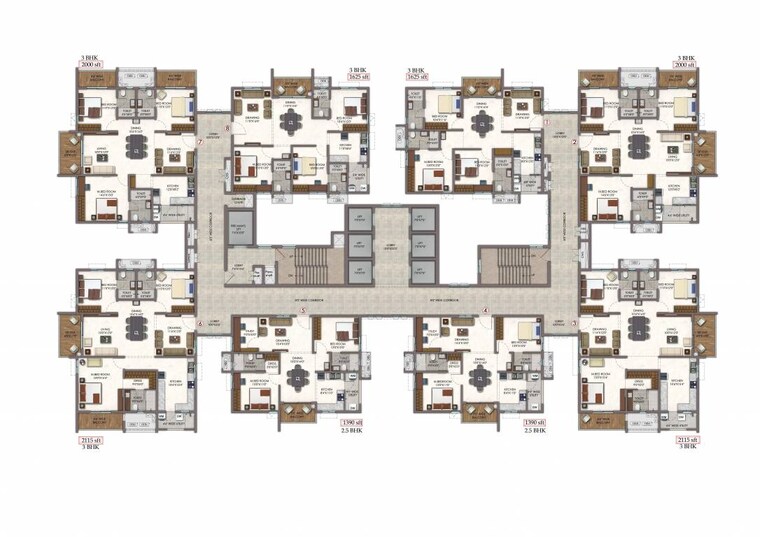 Master Plan, vision-arsha 3 Bedroom 2700 Sq.Ft. Apartment In Tellapur Hyderabad 7852007