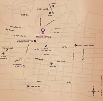 3 BHK Apartment – Map Location View at Joy Legend, Khar West - for Sale