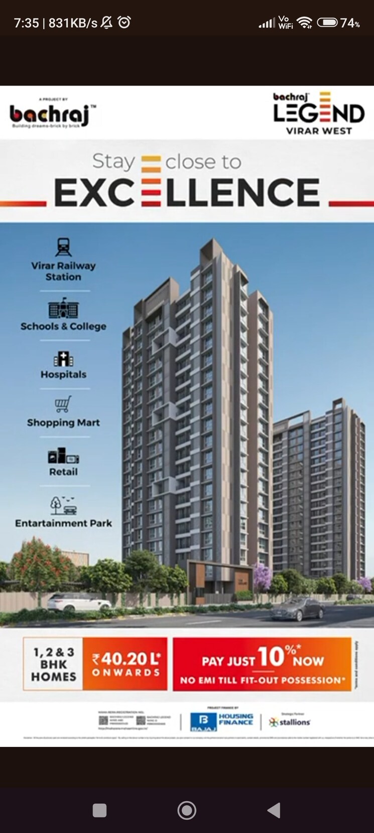 Exterior View, bachraj-legend 1 Bedroom 440 Sq.Ft. Apartment In Virar West Palghar 7852755