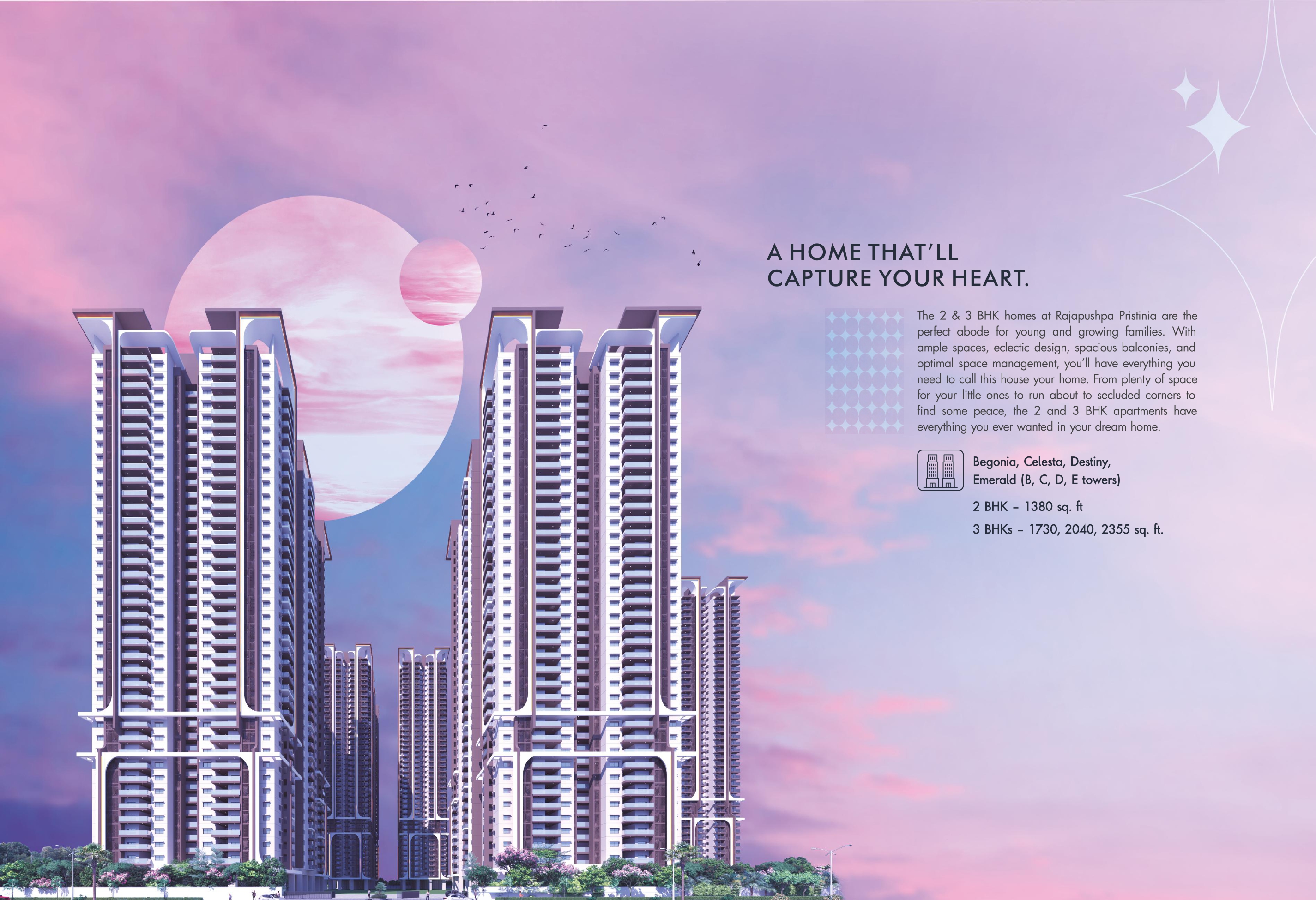 4 BHK + Pooja Room,Extra Room 4575 Sq.Ft. Apartment in Rajapushpa Pristinia