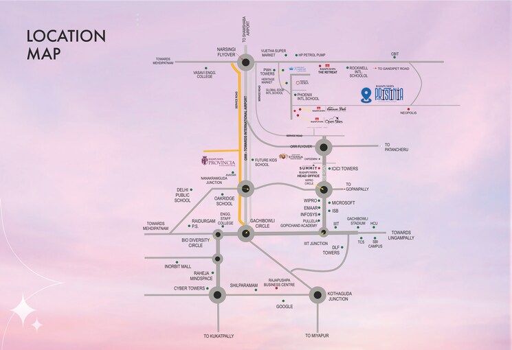 Map Location, rajapushpa-pristinia 4 Bedroom 4575 Sq.Ft. Apartment In Kokapet Hyderabad 7853274