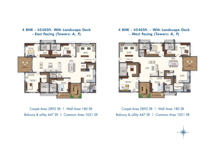 Floor Plan, rajapushpa-pristinia 4 Bedroom 4575 Sq.Ft. Apartment In Kokapet Hyderabad 7853274