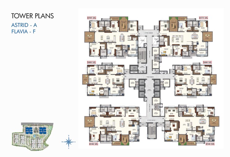 Master Plan, rajapushpa-pristinia 4 Bedroom 4575 Sq.Ft. Apartment In Kokapet Hyderabad 7853274
