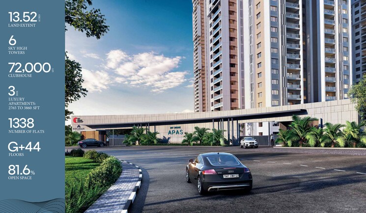  Parking, my-home-apas 3 Bedroom 2765 Sq.Ft. Apartment In Kokapet Hyderabad 7853292