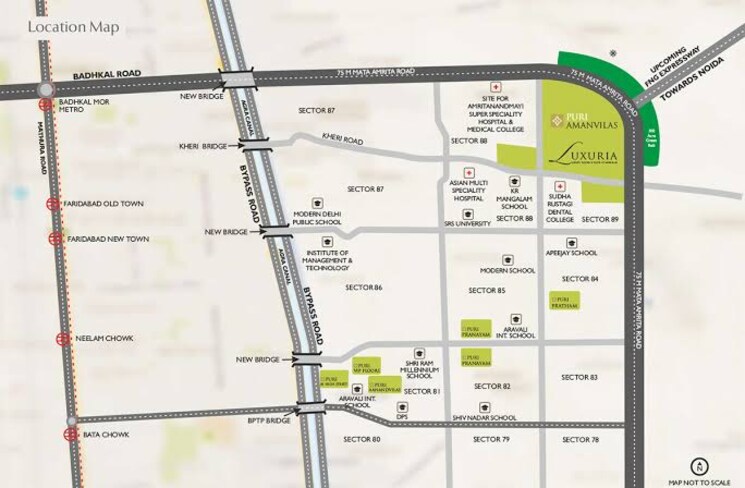 Map Location, lavender-floors 3 Bedroom 265 Sq.Yd. Builder Floor In Sector 89 Faridabad 7853427