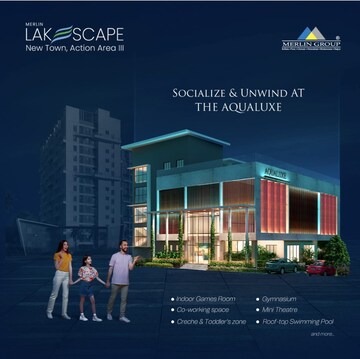 Furnished Amenities in 3 BHK Apartment at Merlin Lakescape, Rajarhat – for Sale