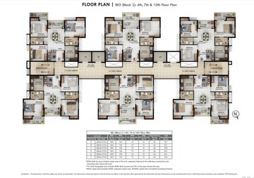 Floor Plan in 3 BHK Apartment at Merlin Lakescape, Rajarhat – for Sale