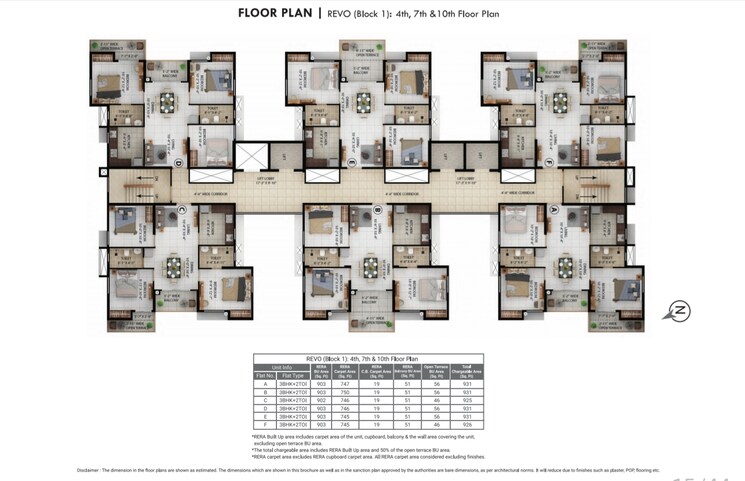 Floor Plan, merlin-lakescape 3 Bedroom 903 Sq.Ft. Apartment In Rajarhat Kolkata 7855824