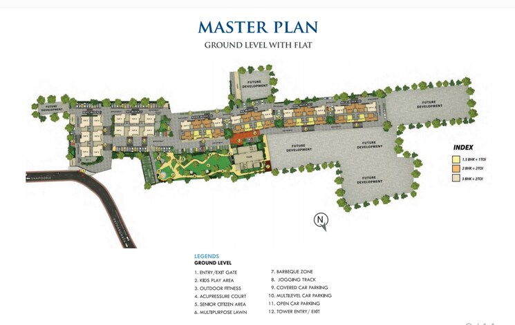 Master Plan, merlin-lakescape 3 Bedroom 903 Sq.Ft. Apartment In Rajarhat Kolkata 7855824