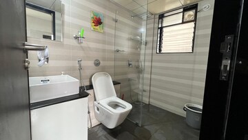 Bathroom in 3 BHK Apartment at Paranjape Schemes Crystal Towers, Pashan – for Rent