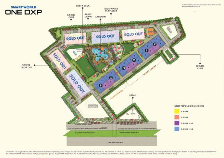 Master Plan, smart-world-one-dxp 4 Bedroom 3055 Sq.Ft. Apartment In Sector 113 Gurgaon 7856511