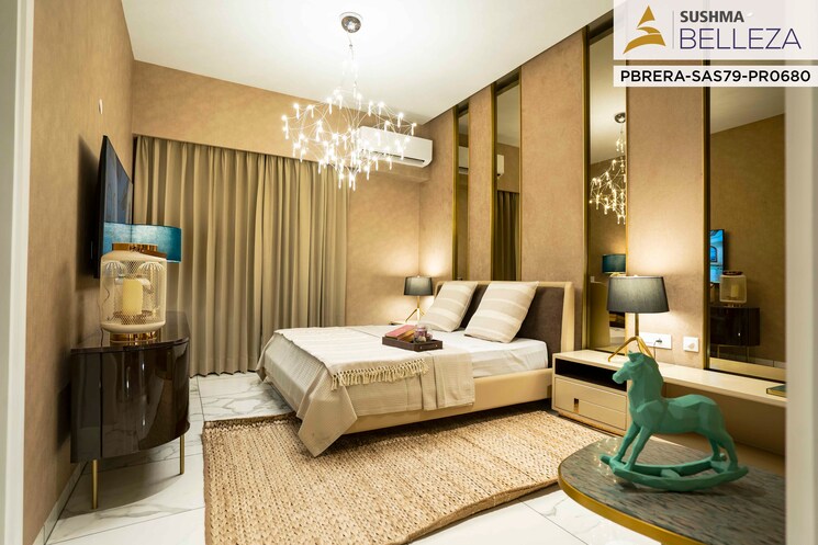 Bedroom, sushma-belleza 3 Bedroom 2300 Sq.Ft. Apartment In International Airport Road Zirakpur 7857017