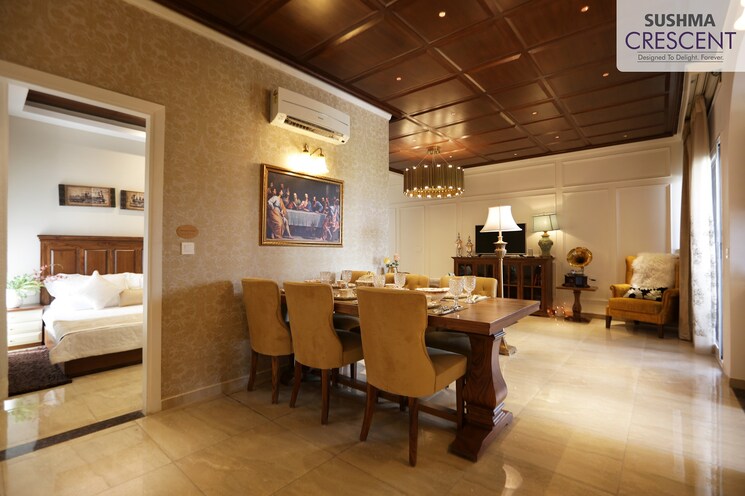 Living Room, sushma-crescent 3 Bedroom 1590 Sq.Ft. Apartment In Dhakoli Village Zirakpur 7857033