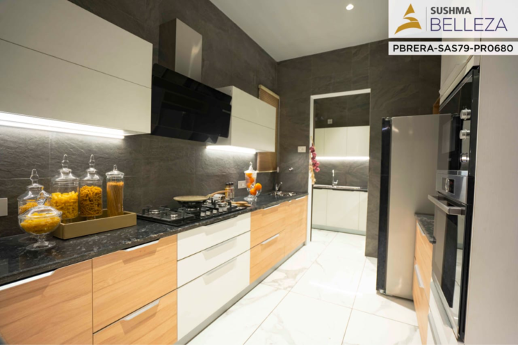 Kitchen, sushma-belleza 3 Bedroom 2300 Sq.Ft. Apartment In Nagla Road Zirakpur 7858329