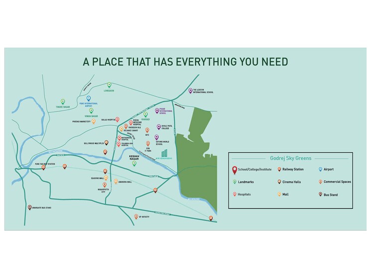 Map Location, godrej-sky-greens 3 Bedroom 850 Sq.Ft. Apartment In Kharadi Pune 7858756