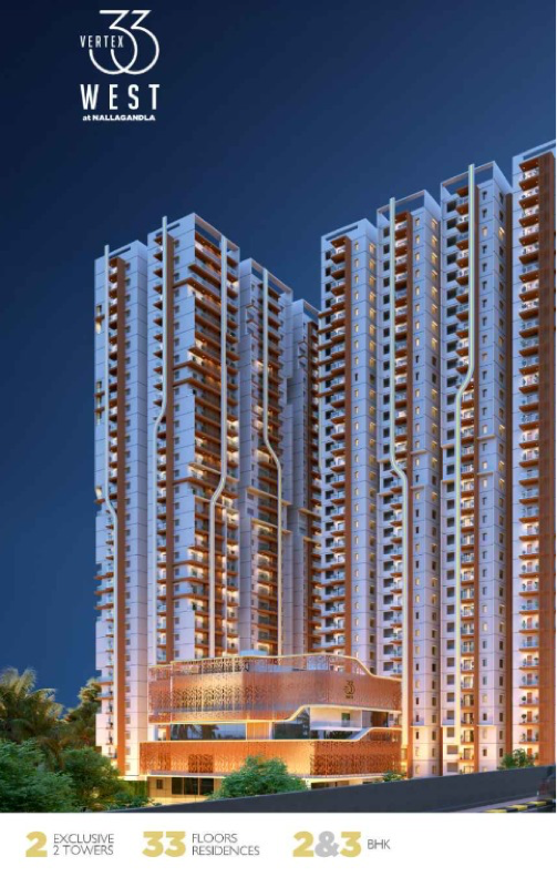 3 BHK 1690 Sq.Ft. Apartment in Vertex 33 West