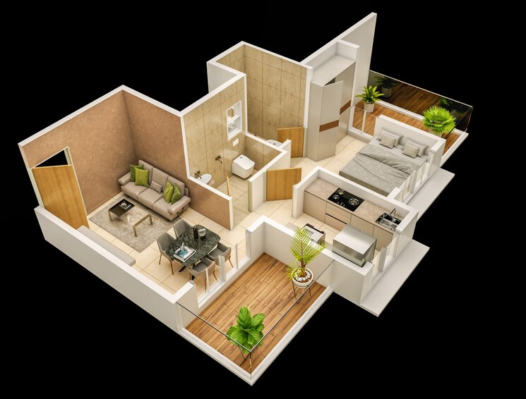 Floor Plan, ekta-brooklyn-park 1 Bedroom 537 Sq.Ft. Apartment In Virar West Palghar 7860883