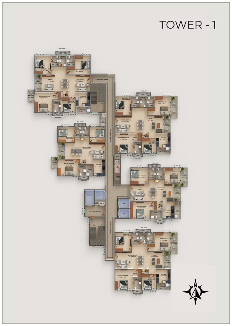 Master Plan, ramky-one-astra 3 Bedroom 1720 Sq.Ft. Apartment In Kokapet Hyderabad 7861953