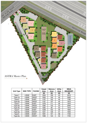 Master Plan in 3 BHK Apartment at Ramky One Astra, Kokapet – for Sale