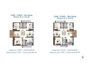 Floor Plan in 4 BHK Apartment at Rajapushpa Pristinia, Kokapet – for Sale