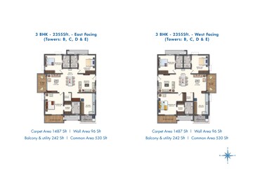 Floor Plan in 4 BHK Apartment at Rajapushpa Pristinia, Kokapet – for Sale