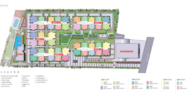 Master Plan, hallmark-skyrena 3 Bedroom 1635 Sq.Ft. Apartment In Narsingi Hyderabad 7862507