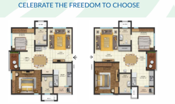 Floor Plan in 3 BHK Apartment at Cybercity West Brook, Financial District – for Sale