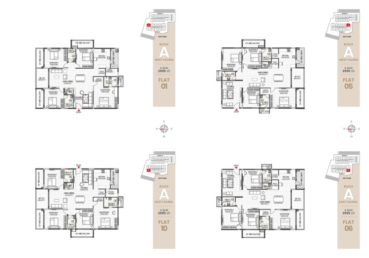Floor Plan, verdant-bayleaf 3 Bedroom 1695 Sq.Ft. Apartment In Manchirevula Hyderabad 7862950