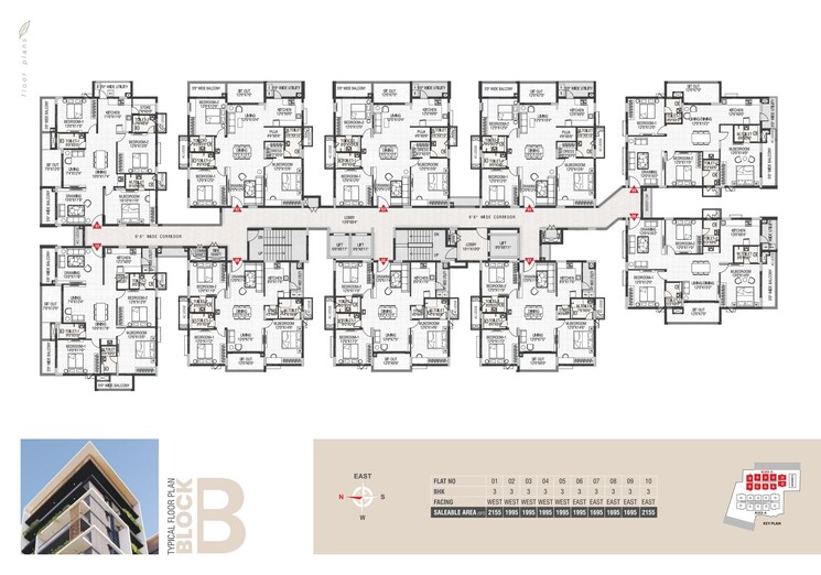 Floor Plan, verdant-bayleaf 3 Bedroom 1995 Sq.Ft. Apartment In Manchirevula Hyderabad 7862957
