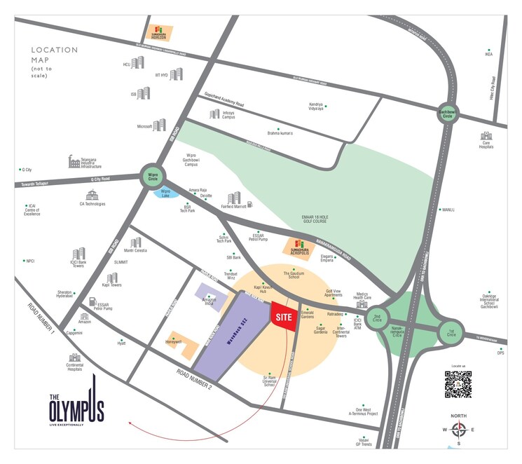 Map Location, sumadhura-the-olympus 3 Bedroom 2270 Sq.Ft. Apartment In Nanakramguda Hyderabad 7862994