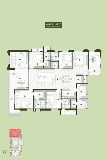 Floor Plan in 4 BHK Apartment at Sumadhura Palais Royale, Puppalaguda – for Sale