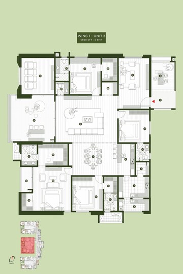 Floor Plan in 4 BHK Apartment at Sumadhura Palais Royale, Puppalaguda – for Sale