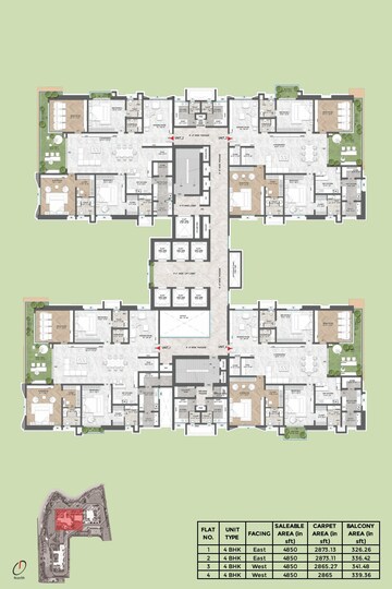 Master Plan in 4 BHK Apartment at Sumadhura Palais Royale, Puppalaguda – for Sale