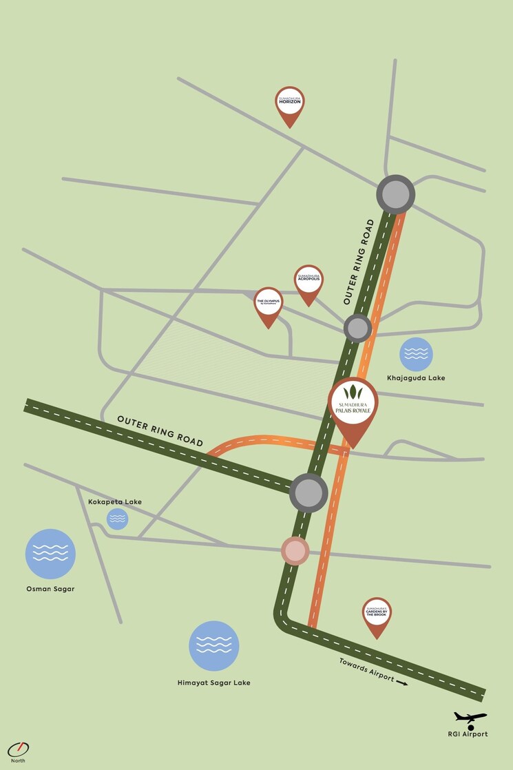 Map Location, sumadhura-palais-royale 4 Bedroom 4030 Sq.Ft. Apartment In Puppalaguda Hyderabad 7863038